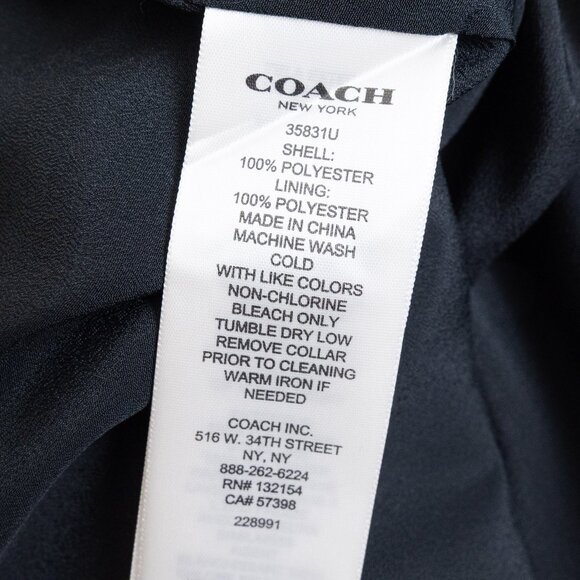 Coach 1941 Black Button Front Collared Shirt Dress Work - Picture 13 of 13